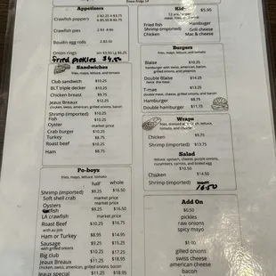 menu