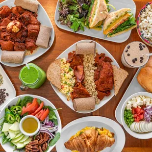 a table full of food