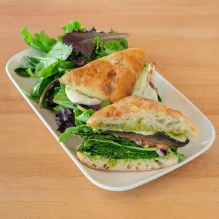 Portobello with Pesto Sandwich Lunch