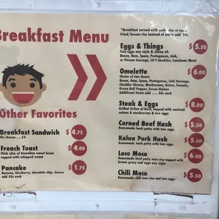 breakfast menu