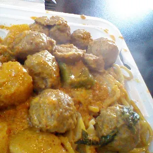 Meat ball with red curry  Perfect!!!