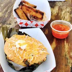 Bibingka and egg roll