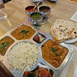 a variety of indian food