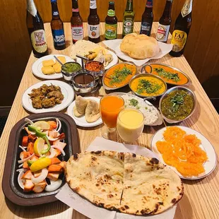 a table full of food