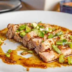 Seared ahi tuna in our salsa loca sauce