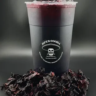 Freshly made Jamaica Agua Fresca (Hibiscus)