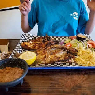 Mojarra!  Grilled fish!!! Home made tortillas, yay!