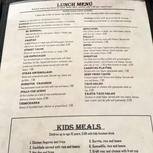 menu