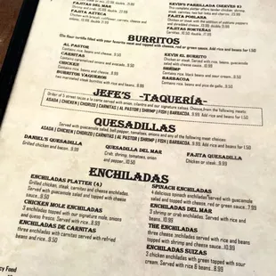 menu