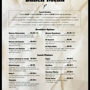 menu