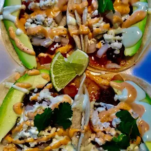 Beef fajita tacos were full of favor and delicious.