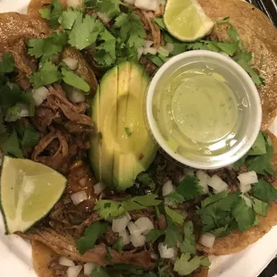 Pork and steak tacos