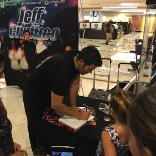 Jeff is very personable and genuinely enjoys talking with fans after the show he signed posters and took photos!