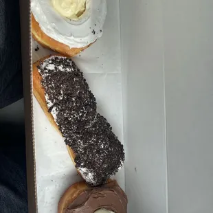 3 unidentified donuts
