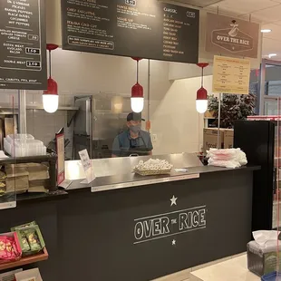 the counter and menus