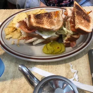 Turkey club with standard chips