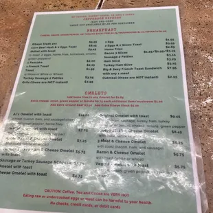 The menu with prices and phone number they do takeout also