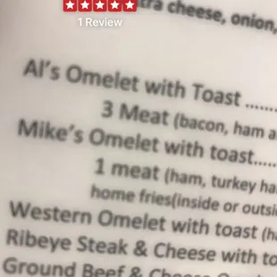 Mike's Omelet was a winner with Mike P.