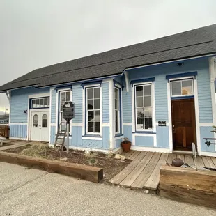 The historic Jefferson train depot across the street.