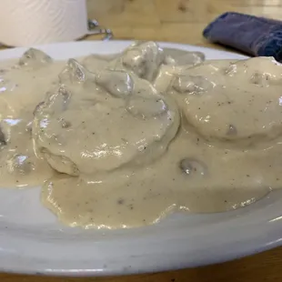 Biscuits and sausage gravy - delicious! October 2021