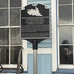 The sign across the street at the original pit stop in Jefferson, the railroad depot.