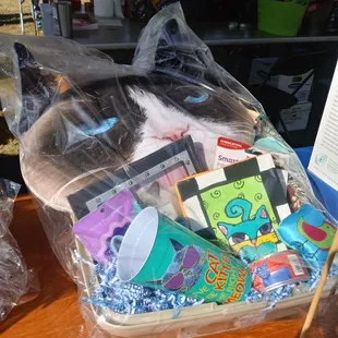 Gift basket for raffle.