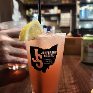 Strawberry lemonade cocktail