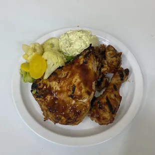 3 piece BBQ chicken dinner with potato salad and veggies only $14.99.  C'mon now.