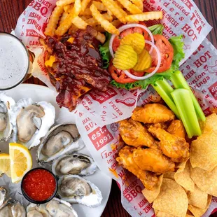 oysters and mussels, mussels, oysters, food, shellfish