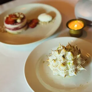 Strawberries &amp; Cream Opera Cake, Baked Alaska