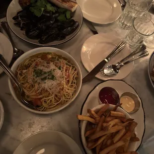 Old bay fries &amp; mussels