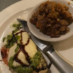 Caprese chicken with sweet potatoes