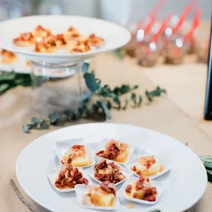 Our delicious broiled polenta with caramelized onion and sun-dried tomatoes.