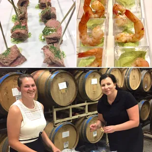 Our incredible staff preparing cold filet with chimichurri sauce and shrimp with fresh avocado.