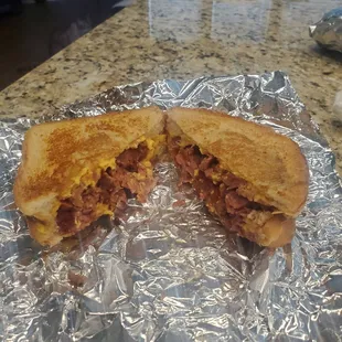 Grilled cheese with regular sausage