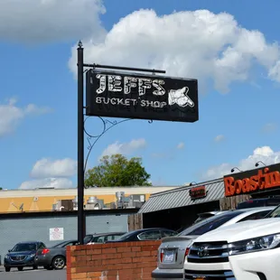 a car parked in front of the store