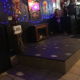 Stage area for karaoke