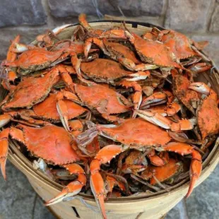 Steamed crabs, #2 medium males, available Sautdays. Pre order by Thursday for Saturday pick up.$25/ dozen