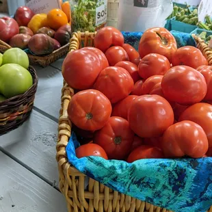 a basket of tomatoes