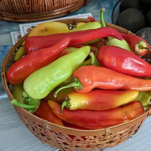 a basket of peppers