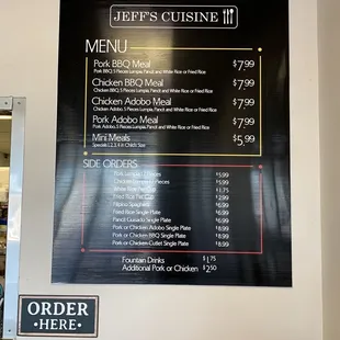 Menu as of 4/1/23