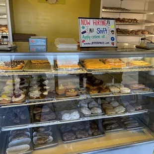 Case of fresh donuts