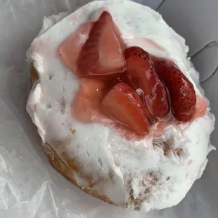 Strawberry vanilla cream donut.