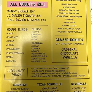 Donut Menu