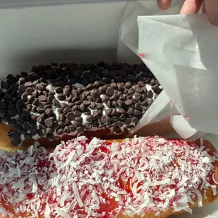 zinger donut and chocolate chip donut