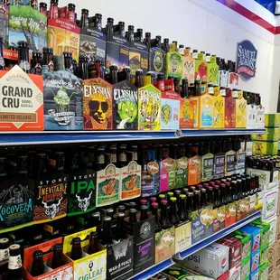 a large selection of beer