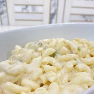 a bowl of macaroni and cheese