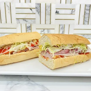 a sub sandwich on a plate