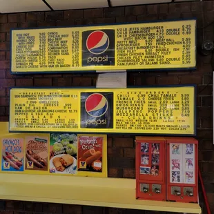 Current menu and prices June 2023