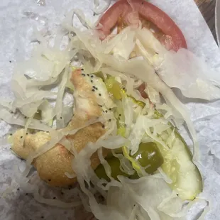 trying to be onions loaded on top of hot dog